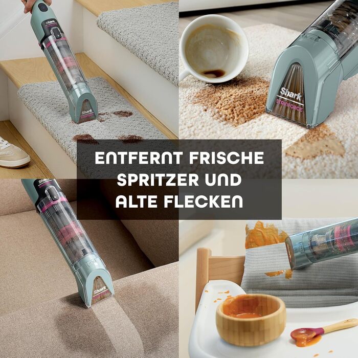 Shark StainForce: портативний бездротовий видалення плям та запахів для килимів та меблів (HX100EUCP)