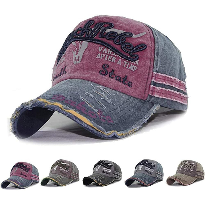 Кепка бейсболка для чоловіків та жінок, вінтажна бейсболка, кепка бейсболка, для активного відпочинку, регульована, ретро, універсальний розмір (червоний)