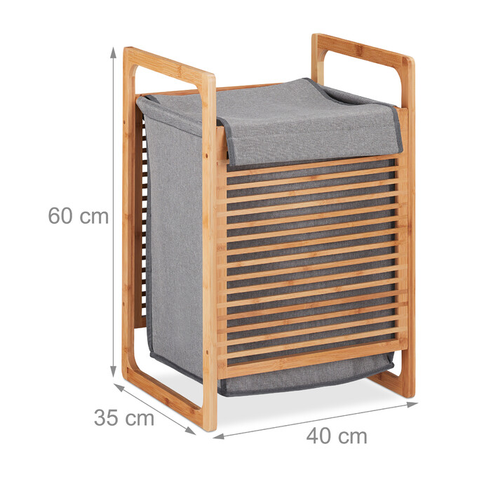 Relaxdays Laundry Basket Bamboo with Lid