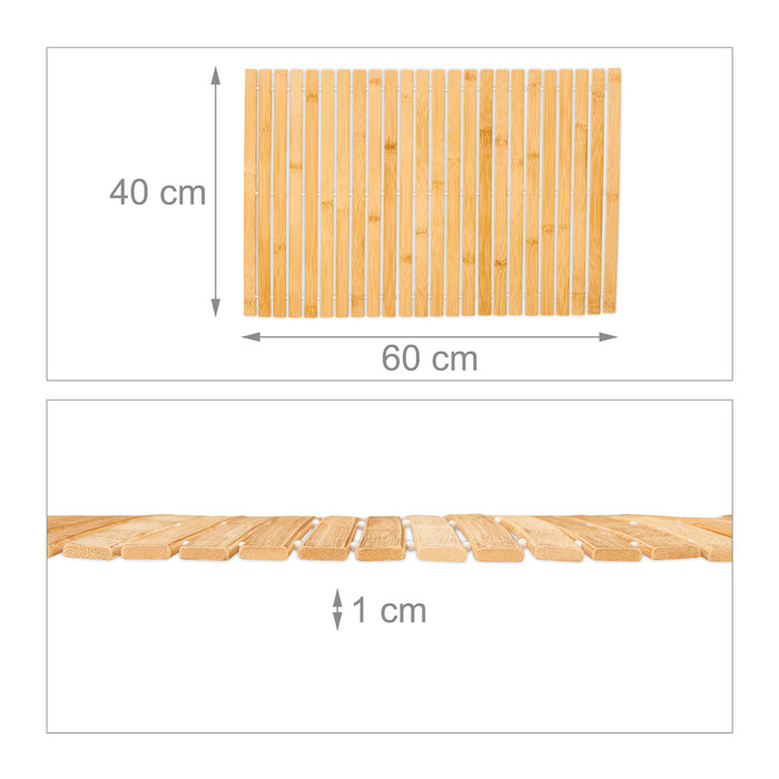 Relaxdays Bamboo Bath Mat 60x40 cm