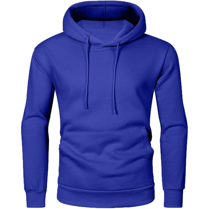 Чоловічий зимовий худі JMIERR — теплий бавовняний світшот з капюшоном та кишенями, синій, розмір L