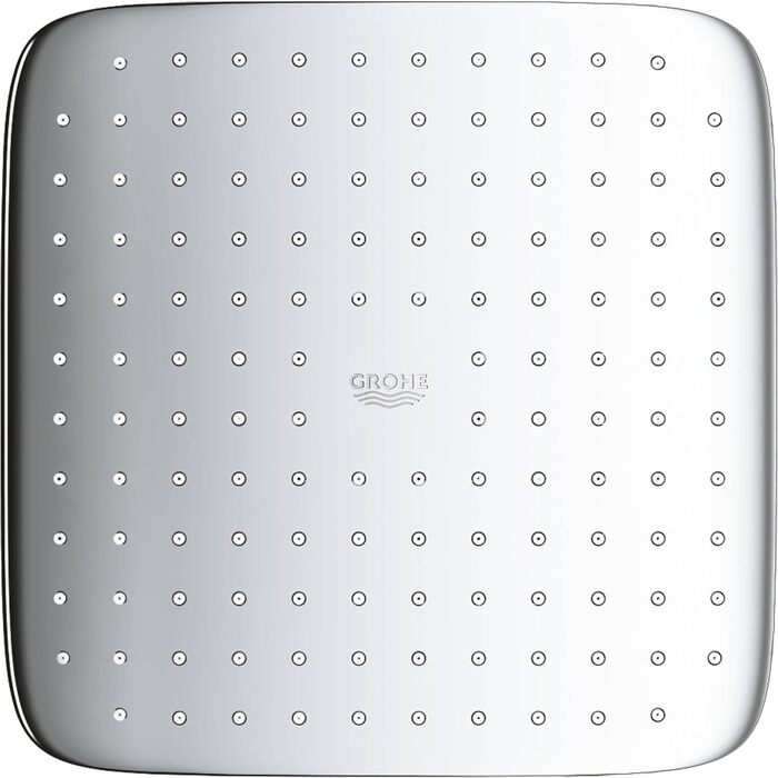 GROHE Vitalio Start 250 Showerhead (water-saving, anti-limescale system, durable surface), chrome, 26815000 (square)