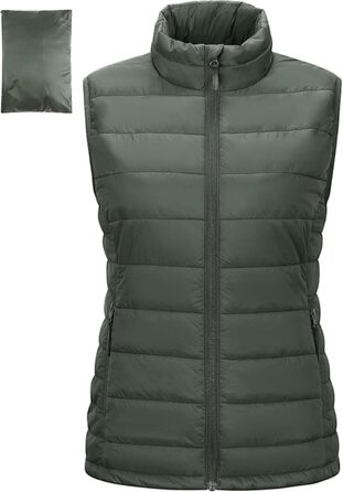 Стежка жилетка Outdoor Ventures для жінок, армійного кольору, розмір XL - тепла спортивна жилетка для туризму та велоспорту