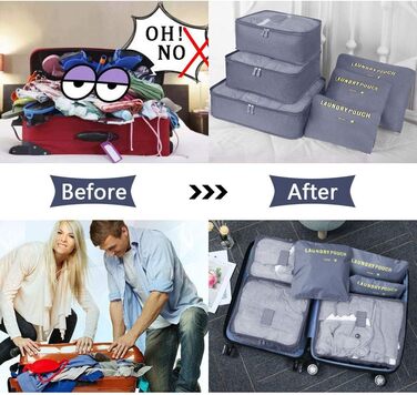 Органайзер для валізи Vicloon, набір 8/6 шт. - Packtaschen, аксесуари для подорожей, сумки-органайзери, косметички (сірий)