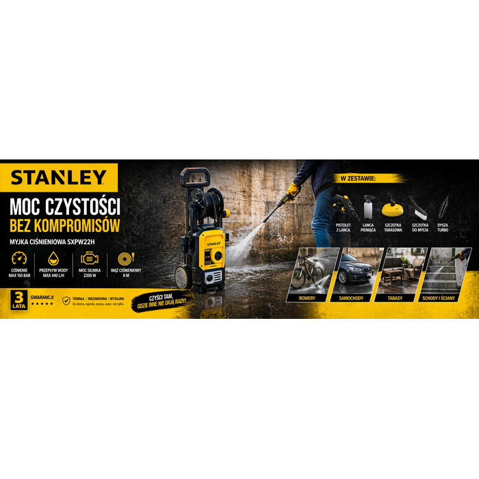 Мийка високого тиску Stanley 160 бар, 2200 Вт