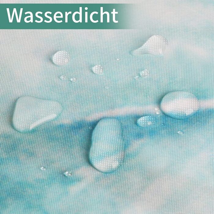 Шторка для душу REZAYMRS, 180x200 см, водонепроникна, з 12 гачками, поліестер, зелена, для ванної кімнати