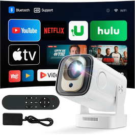 4K Міні-проектор Beamer для домашнього кіно з Wi-Fi 6 та Bluetooth 5.0, 170 ANSI Lumen, Android 11 (HY260pro)