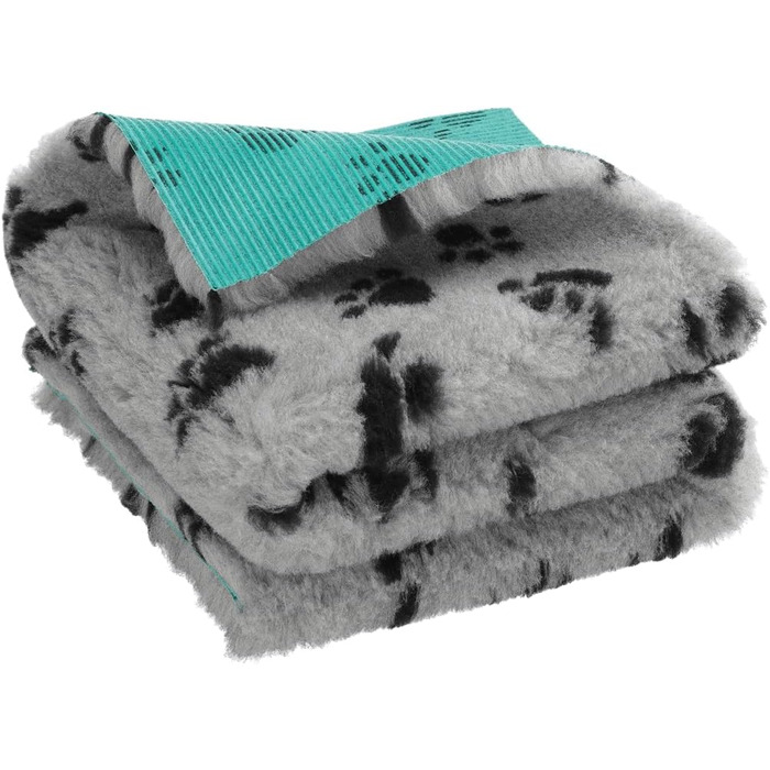 М'яка медична підстилка для собак Medbed Premium: нековзна, вбираюча вологу, дихаюча, 70x100 см, сіра з лапками