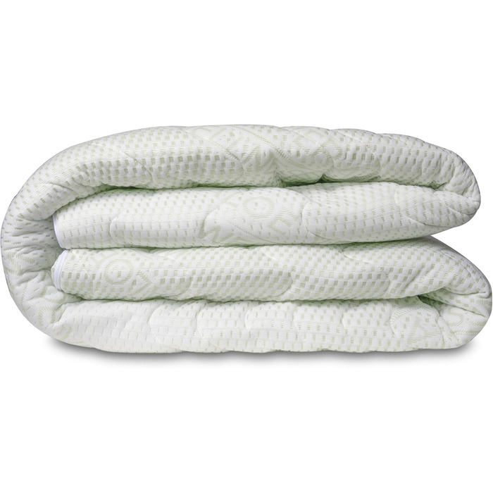 BONEX Komfort Mattress Cover for mattresses with overall dimensions of 90x200cm - 16 - 18 cm high - Double-weave fabric with ALOE VERA - Suitable for allergy sufferers - Washable at 60 degrees - 4-sided zipper, White and Green