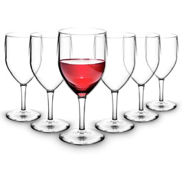 Premium Unbreakable Reusable Red Wine Glasses - 25cl (6 Pack)
