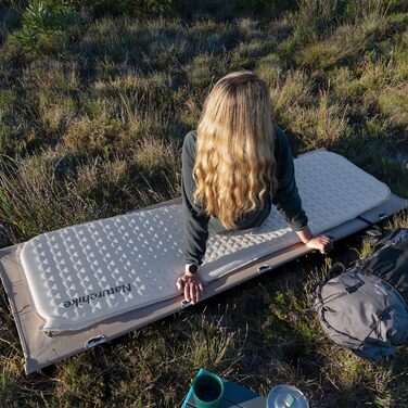 Naturehike Yugu: самонадувний килимок для кемпінгу та трекінгу (3,5 см) сірий