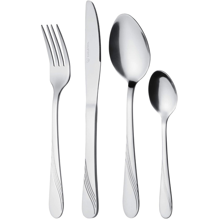GRÄWE Cutlery Set for 6 People, Stainless Steel, Table Cutlery Set 24-Piece, Nickel-Free, Rust-Proof, Hand-Polished, Dishwasher-Safe - Stralsund Series