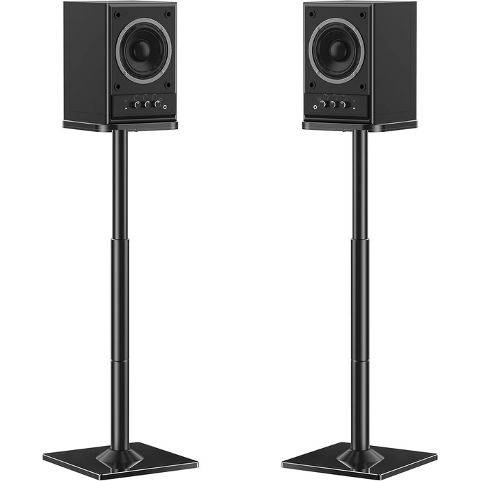 Підставка для акустики ELIVED, 808 мм, зі скляною основою, для сателітної та поличкової акустики, з інтегрованим кабелепроводом, 10 кг, 1 шт.