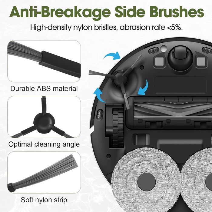 Запчастини для Dreame X30 Ultra / L10s Ultra Gen2 / L10s Pro Ultra Heat / L40 Ultra AE / Mova E30 Ultra: комплект аксесуарів (2 основні щітки, 4 фільтри, 4 ганчірки для миття, 4 бічні щітки, 4 пилозбірники)