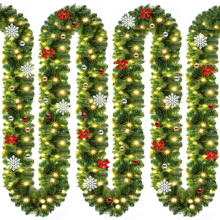 Гірлянда святкова CASARIA 5м, 100 LED, тепле біле світло, для декору приміщень та вулиці