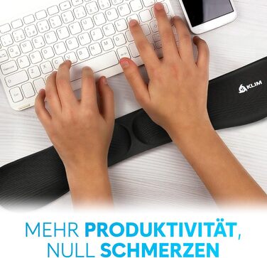 Підставка для зап'ястя KLIM: комплект для клавіатури та миші, гелевий Memory Foam, ергономічна підтримка, для геймінгу та офісу, чорний колір
