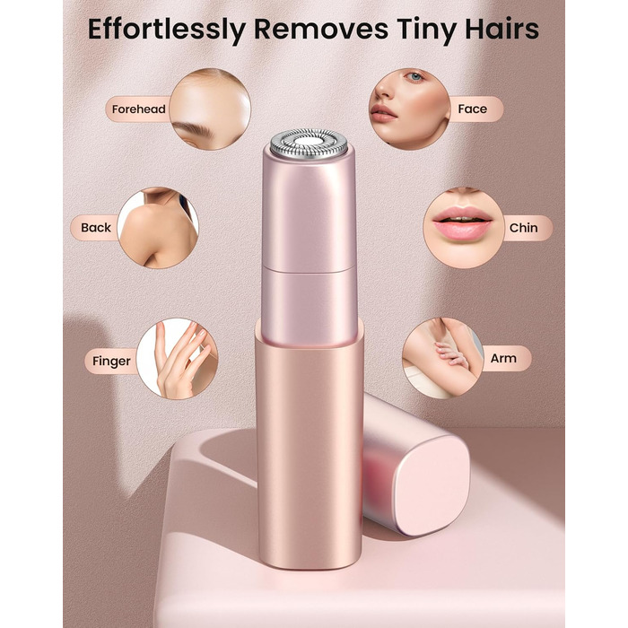 Електричний жіночий тример для обличчя iFanzeTech: для швидкої та ніжної стрижки верхньої губи, підборіддя та щік. Змінна головка в комплекті.