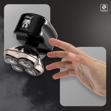 Електричний чоловічий голковий стайлер Skull Shaver Pitbull Silver PRO SX5 для обличчя та голови; ідеальний подарунок