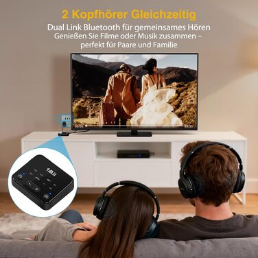 Bluetooth 5.3 трансмітер 1Mii для телевізора з підтримкою aptX Low Latency та Dual Link, B06T6-US