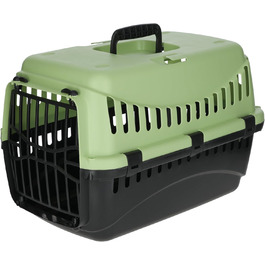 Kerbl Pet Transportbox Expedion: переноска для тварин 45x30x30 см, для котів, собак, кроликів до 10 кг, пластик, зелено-темно-сіра