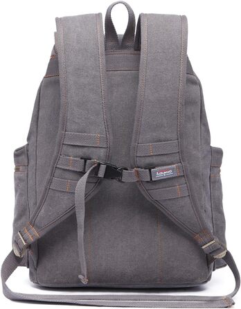 Чоловічий/жіночий рюкзак Kaukko Canvas для ноутбука, стильний, велика місткість, для подорожей, кемпінгу, Outdoor (сірий)