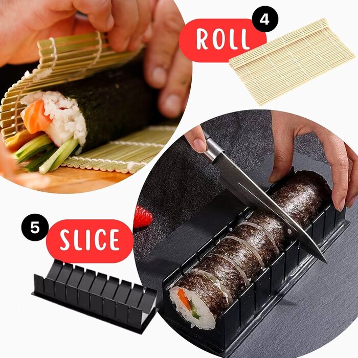 Набір для приготування суші: повний комплект з бамбуковою килимком та японським ножем