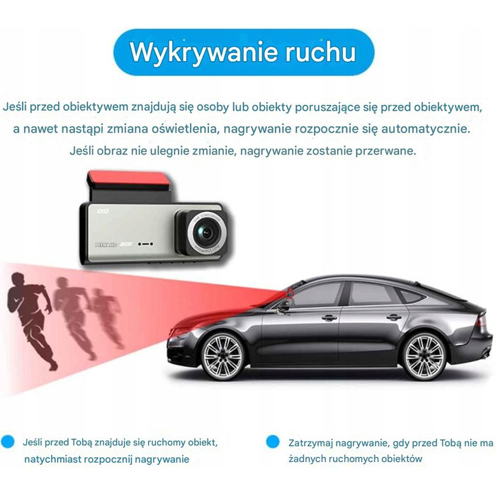 3-канальний автомобільний відеореєстратор Full HD: передня та задня камери, Wi-Fi, нічний режим