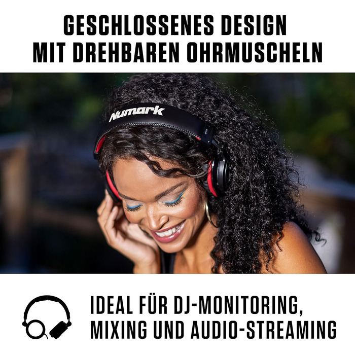 Numark DJ Pro Paket Platinum FX: DJ контролер з 4-дековим управлінням, аудіоінтерфейсом, дисплеями Jogwheel та ефект-педами, HF175 навушники (40 мм драйвер)