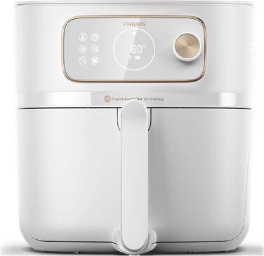 Philips Airfryer Combi 7000 Series XXL - 8.3 L (2 kg), 22-in-1 Air Fryer, WiFi Connection, **99% Less Fat Addition** with Rapid CombiAir, HomeID App, White (HD9876/20) 8.3 L WiFi-Connected, Auto-Cook, white