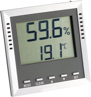 TFA Dostmann Klima Guard digital thermometer/hygrometer, monitoring of temperature/humidity, high and low values, alarm function