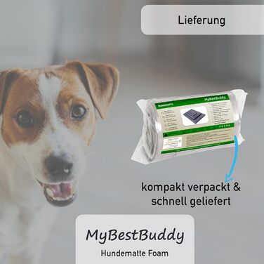 Ортопедична подушка для собак Преміум-якість, сіра, розмір M. Матрац для собак з тканинним покриттям, придатний для прання при 40°C, гіпоалергенний. Розмір: 70 x 50 см (сердечник: 3 см, 60x40 см)