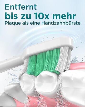 Електрична звукова зубна щітка для дорослих з 8 насадками та кейсом для подорожей, 5 режимів, водонепроникна IPX7, до 90 днів роботи від акумулятора (Золота)