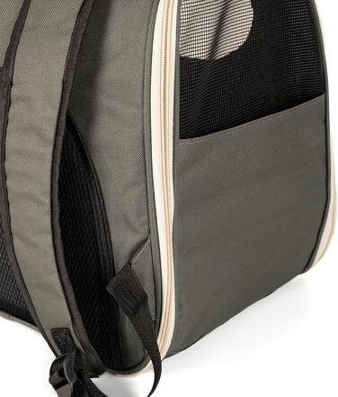 Рюкзак для тварин: переноска для кота/собаки, сірий, 37 × 34 × 25 см