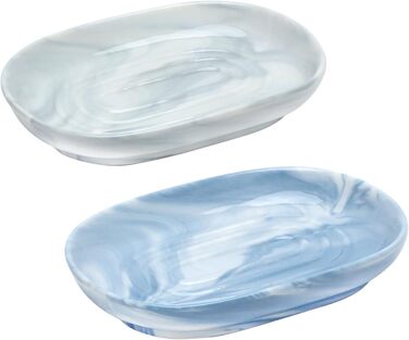 2 шт. мильниця керамічна, антиковзка, тримач для мила, мармур, овальна, для ванної, кухні, душу