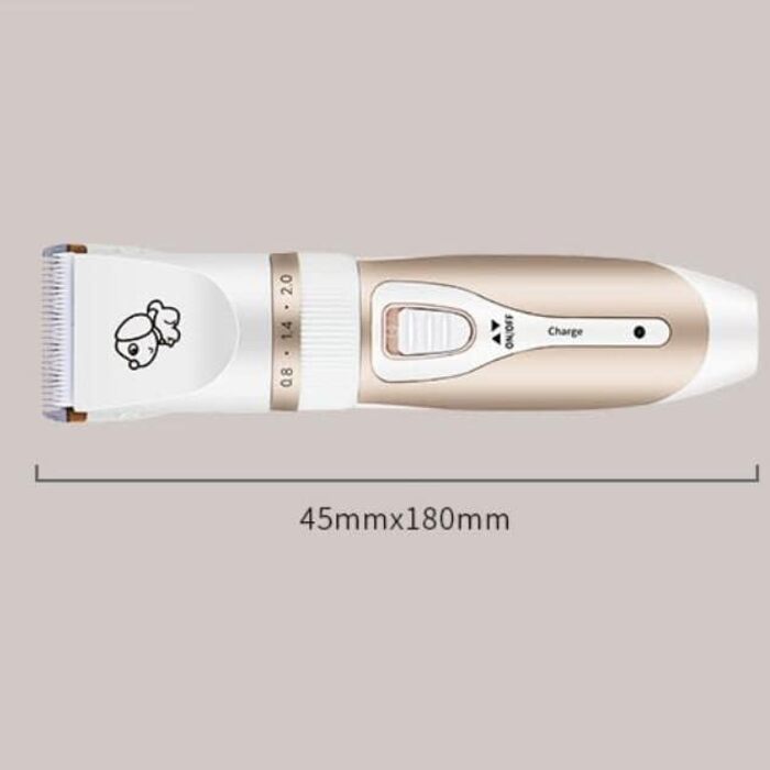 Бездротовий триммер для собак INF з аксесуарами, тихий, золотий/білий