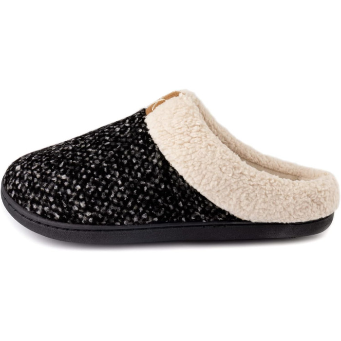 Тапочки домовик ULTRAIDAS жіночі, теплі, з плюшу, з пам'яттю форми, чорні (39 EU)