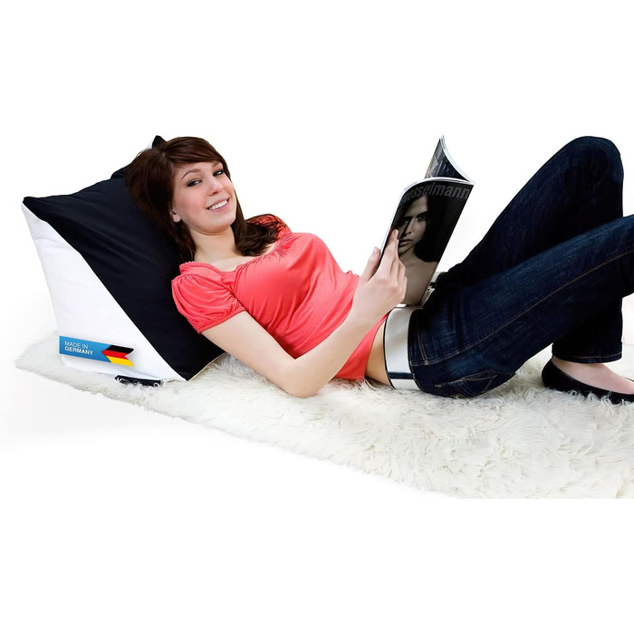 Крісло-мішок для читання Bookworm Lesekissen: ергономічна подушка-підголовник з мікроперлинками для комфортного читання та відпочинку