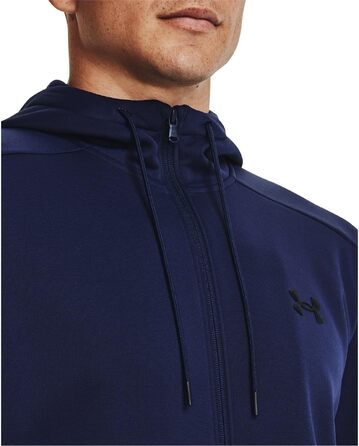 Чоловіча флісова толстовка-худі Under Armour Armourfleece на блискавці, темно-синя/чорна, розмір L