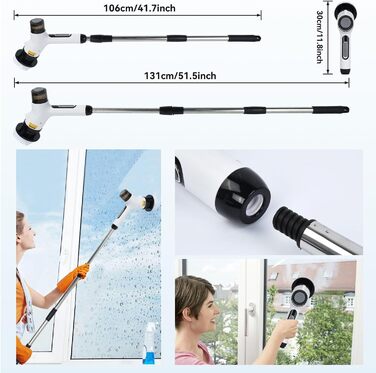 Електрична щітка для прибирання OTRAKI з 7 насадкоми: для ванної, кухні, плитки, авто