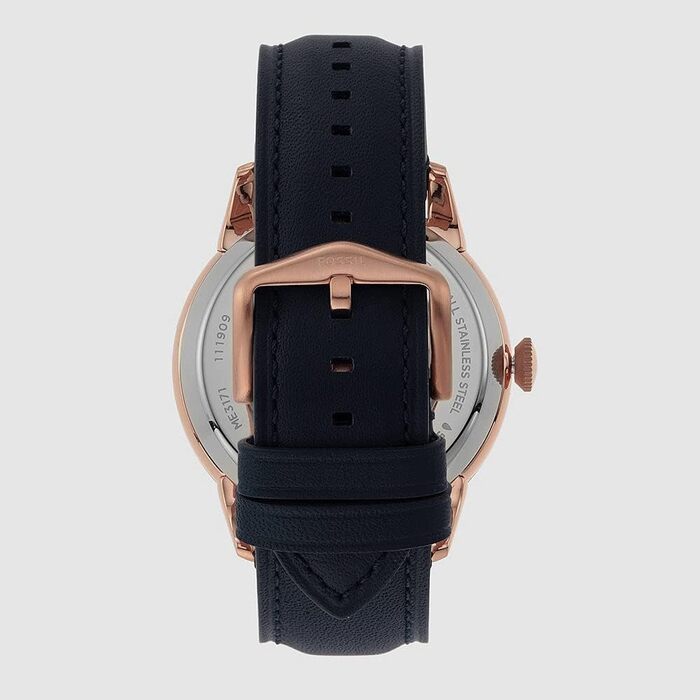 Годинник Fossil Townsman для чоловіків: механічний автомата з нержавіючої сталі або шкіряним ремінцем (44 мм, білий)