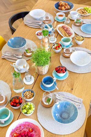 Набір чашок MÄSER Frozen, кераміка, 8 предметів, зелено-бірюзовий