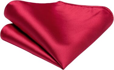 Комплект краваток Hi-Tie Classic (4 шт.): шовкові краватки, нагрудна хустка, запонки, зажим для краватки в смужку та пейслі, червоний