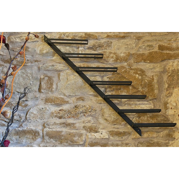 DanDiBo Bottle Holder Wine Rack Diagon 100cm Metal Bottle Stand Wall Shelf Bar (Right-hand version)