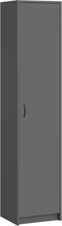 Bookshelf Wardrobe Shelf White 40cm wide 180cm high Cabinet Organizer Multi-purpose Cabinet with 4 adjustable shelves Filing cabinet Shelf Wall narrow Wood for bedroom hallway basement office (Anthracite)