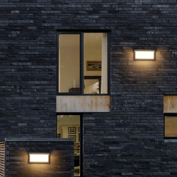 Klighten LED Outdoor Wall Light, IP65 Waterproof Outdoor Wall Light, 3000K, Rectangular Wall Light for Indoor and Outdoor Use, Patio, Garden, and More. Anthracite