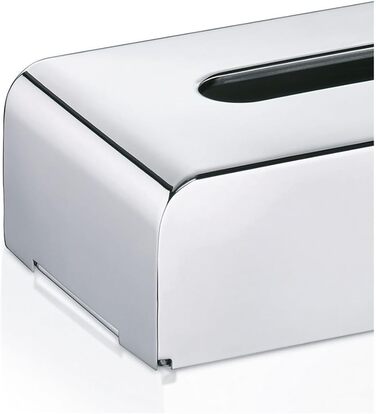 Kela 22860 Cosmetic Tissue Box with Wall Mount, 27x 12.5x 7cm, 18/10 Stainless Steel, Faber, Silver Glossy