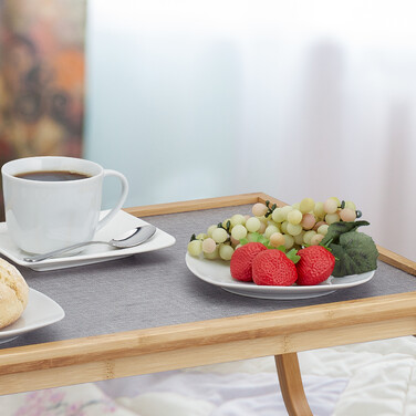 Relaxdays Folding Bamboo Bed Table