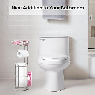 Тримач туалетного паперу TreeLen Mega Roll з нержавіючої сталі, тримач серветок та журналів, хромований, на 4 рулони