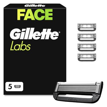 Смінні касети для чоловічої бритви Gillette Labs, оригінальні леза, чорні, 5 шт