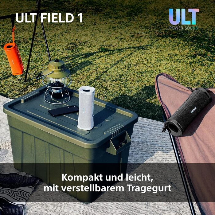 Sony ULT Field 1 - Портативна Bluetooth колонка з глибоким басом, IP67 (водонепроникна, пилозахищена), 12 год роботи, білий